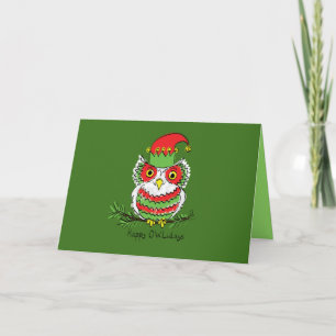 Happy OWLidays -  Christmas Owl Greeting Card