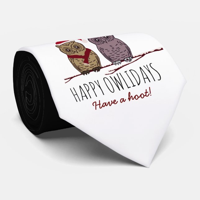 Happy Owlidays, Festive Tie (Rolled)