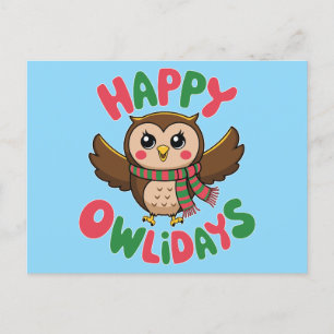 Happy Owlidays Holiday Postcard