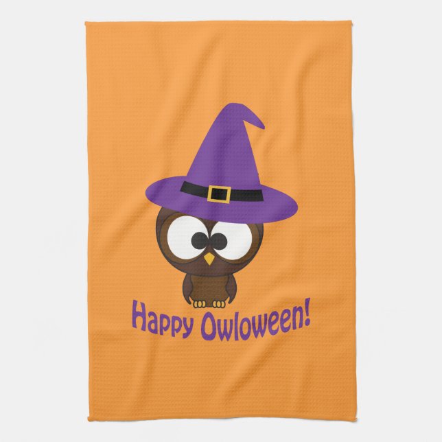 Happy Owloween Tea Towel (Vertical)