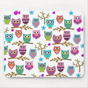 happy owls mouse pad