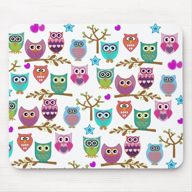 happy owls mouse pad (Front)