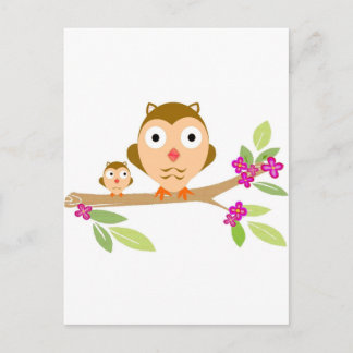 Happy Owls Postcard