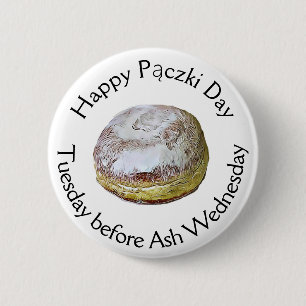 Happy Pączki Day Food Holiday   6 Cm Round Badge