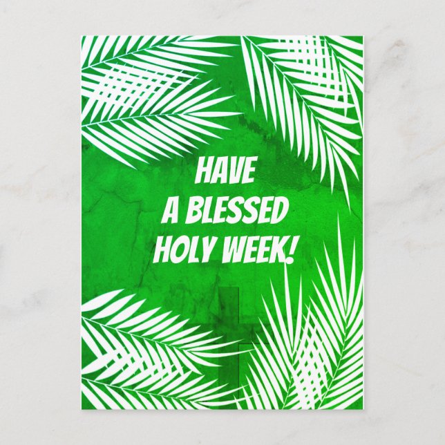 Happy Palm Sunday and Blessed Holy Week Holiday Postcard (Front)