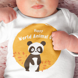 HAPPY Panda  Animal Day Baby Bodysuit