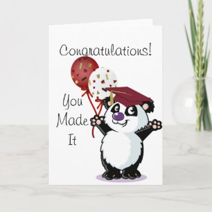 Happy Panda Bear Graduate Card