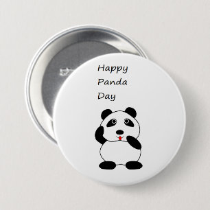 Happy panda day 7.5 cm round badge