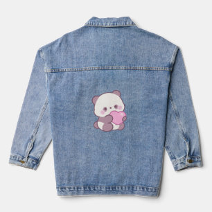 Happy Panda Design Positive Cute Vibes Denim Jacket