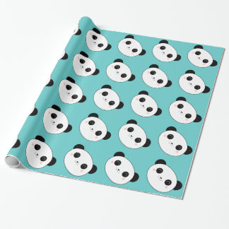 Happy Panda Face Pattern Wrapping Paper