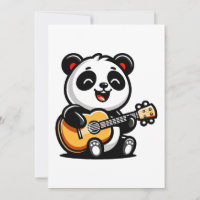 Happy Panda Guitarist - Cute Acoustic Music Design