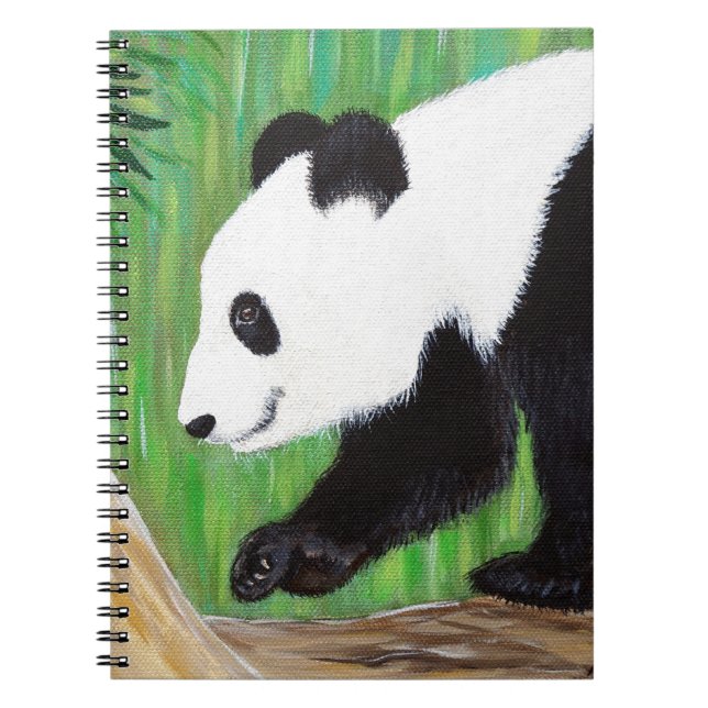 Happy Panda Painting Spiral Notebook (Front)
