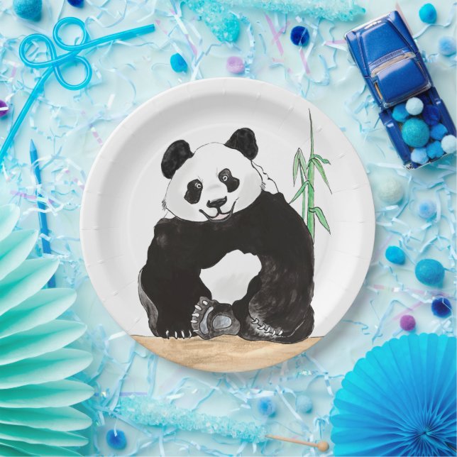 Happy Panda Plates, 9" Round Paper Plate (Party)