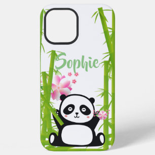 Happy Panda with Bamboo & Cherry Blossom iPhone 12 Pro Max Case