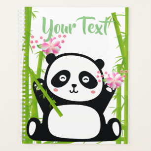 Happy Panda with Bamboo & Cherry Blossom Planner