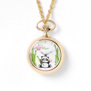 Happy Panda with Bamboo & Cherry Blossom  Watch