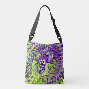 Happy Pansies.... Crossbody Bag