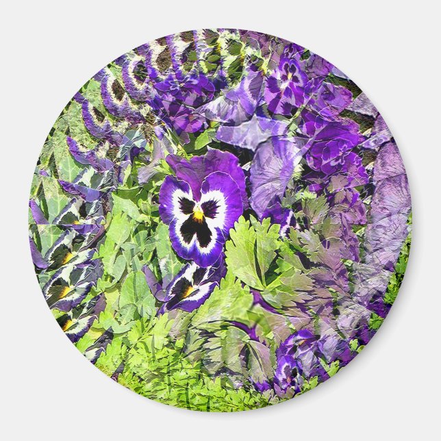Happy Pansies.... Magnet (Front)