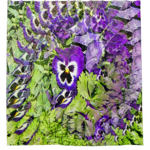 Happy Pansies.... Shower Curtain