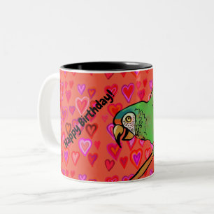 Happy parrot Two-Tone coffee mug