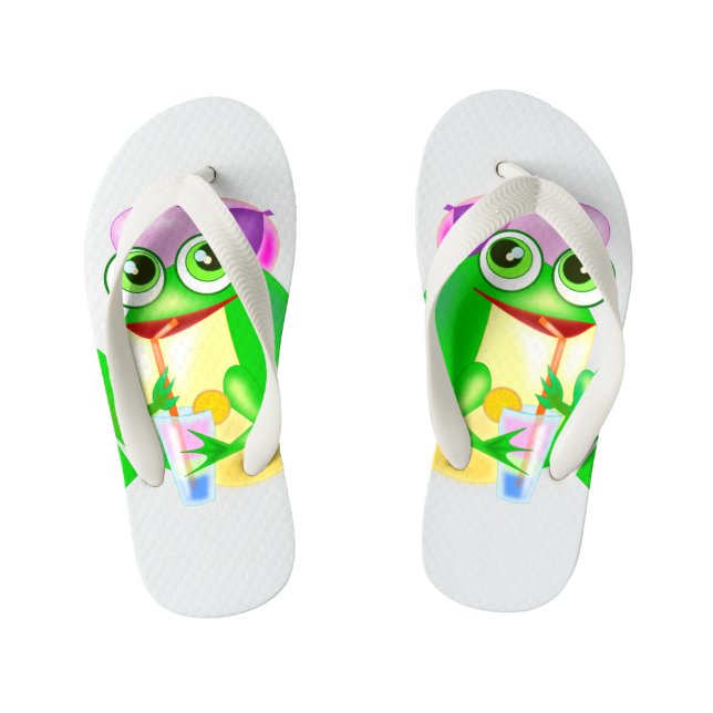 Happy Party Frog Kid's Flip Flops (Footbed)