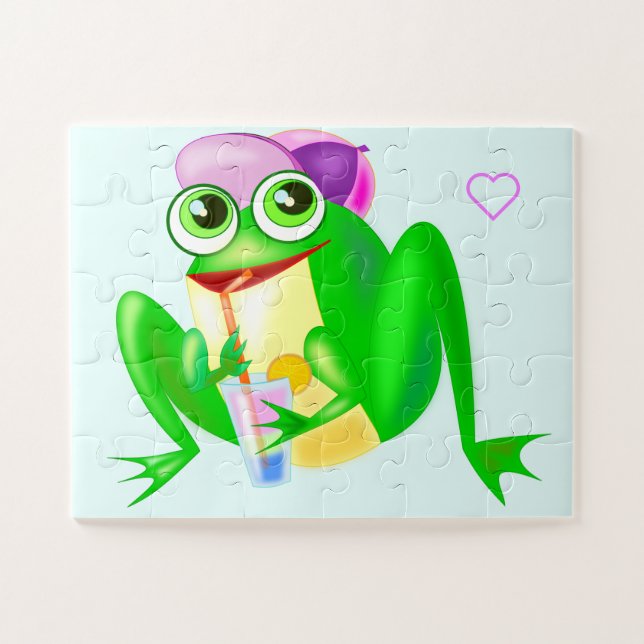 Happy Party Frog Puzzle - Painting (Horizontal)