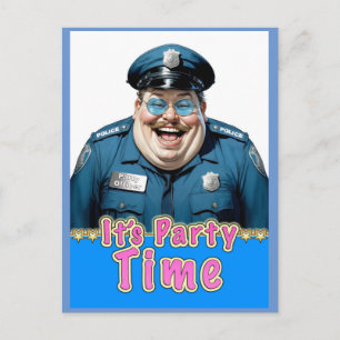 happy Party Officer Postcard