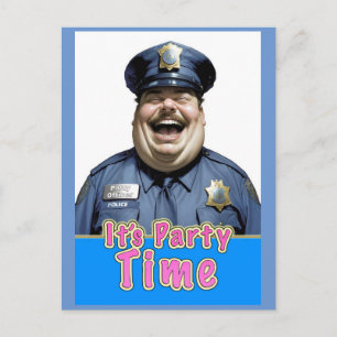 happy Party Officer Postcard