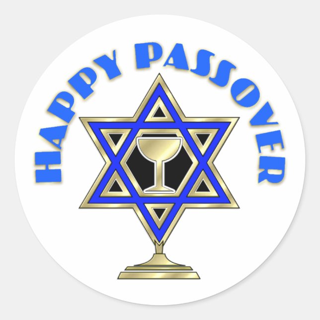 Happy Passover    Classic Round Sticker (Front)