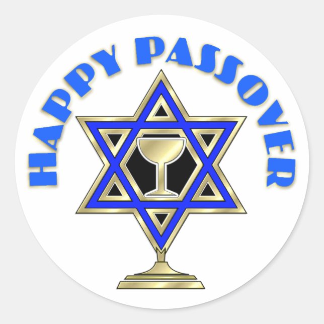 Happy Passover Classic Round Sticker (Front)