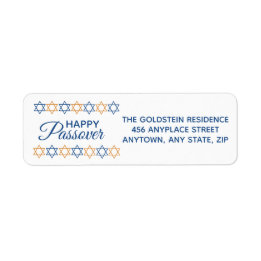 Happy Passover Elegant Blue and Gold Star of David