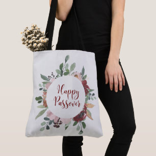 Happy Passover Floral Passover Art Tote Bag