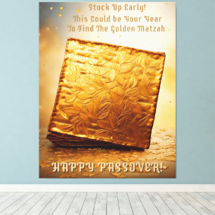 Happy Passover! Golden Matzah Canvas Print