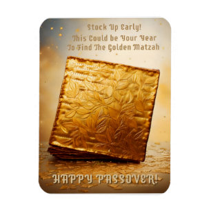 Happy Passover! Golden Matzah Magnet