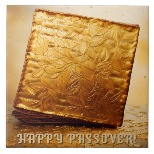 Happy Passover! Golden Matzah Tile