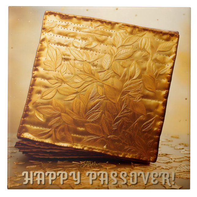 Happy Passover! Golden Matzah Tile (Front)