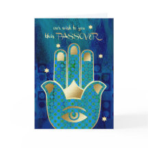 Happy Passover. Hamsa Hand Lucky Symbol