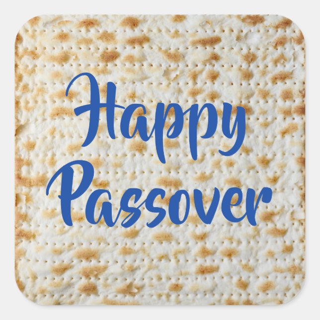 Happy Passover Matzah Square Sticker (Front)