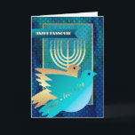 Happy Passover. Peace Doves and Menorah  Card<br><div class="desc">Happy Passover. Peace Doves and Menorah with gold foil embellishments customisable Passover Greeting Card. Matching cards and gifts available in the Jewish Holidays Category of our store.</div>