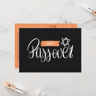 Happy Passover   Seder Pesach Solid Classic Black Invitation