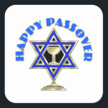 Happy Passover Square Sticker<br><div class="desc"></div>