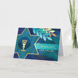 Happy Passover. Star of David and Kiddush Cup  Card