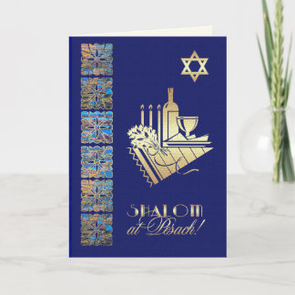 Happy Passover Star of David and Seder Table Icons Card