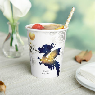 Happy Pastel Dragon Birthday  Paper Cups