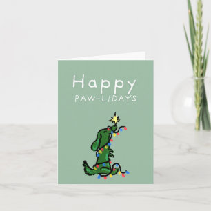 Happy Paw-lidays Dachshund Christmas Greeting Card