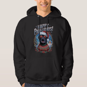 Happy Pawliday Black Labrador Dog Christmas Fun Hoodie