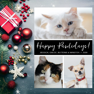 Happy Pawlidays 3 Photo Holiday Card