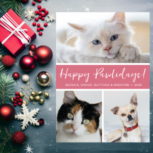 Happy Pawlidays 3 Photo Holiday Card