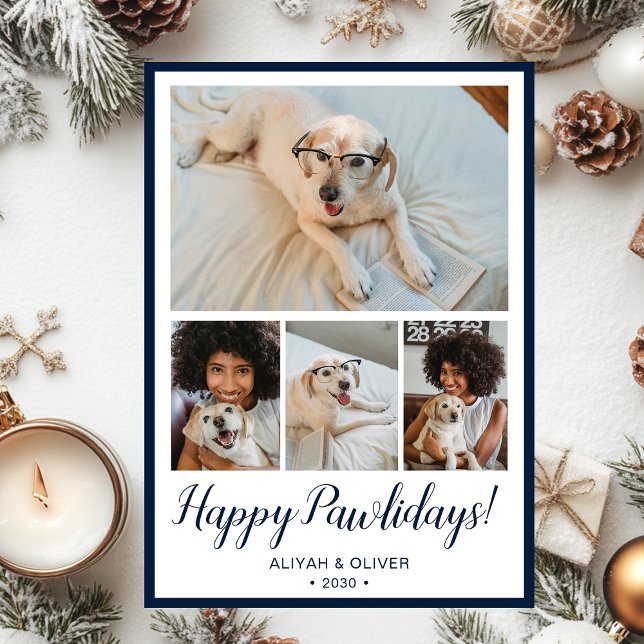 Happy Pawlidays 4 Photo  Holiday Card (Creator Uploaded)
