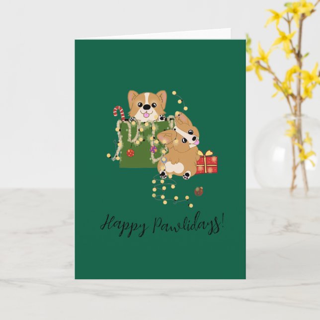 Happy Pawlidays! Card (Yellow Flower)